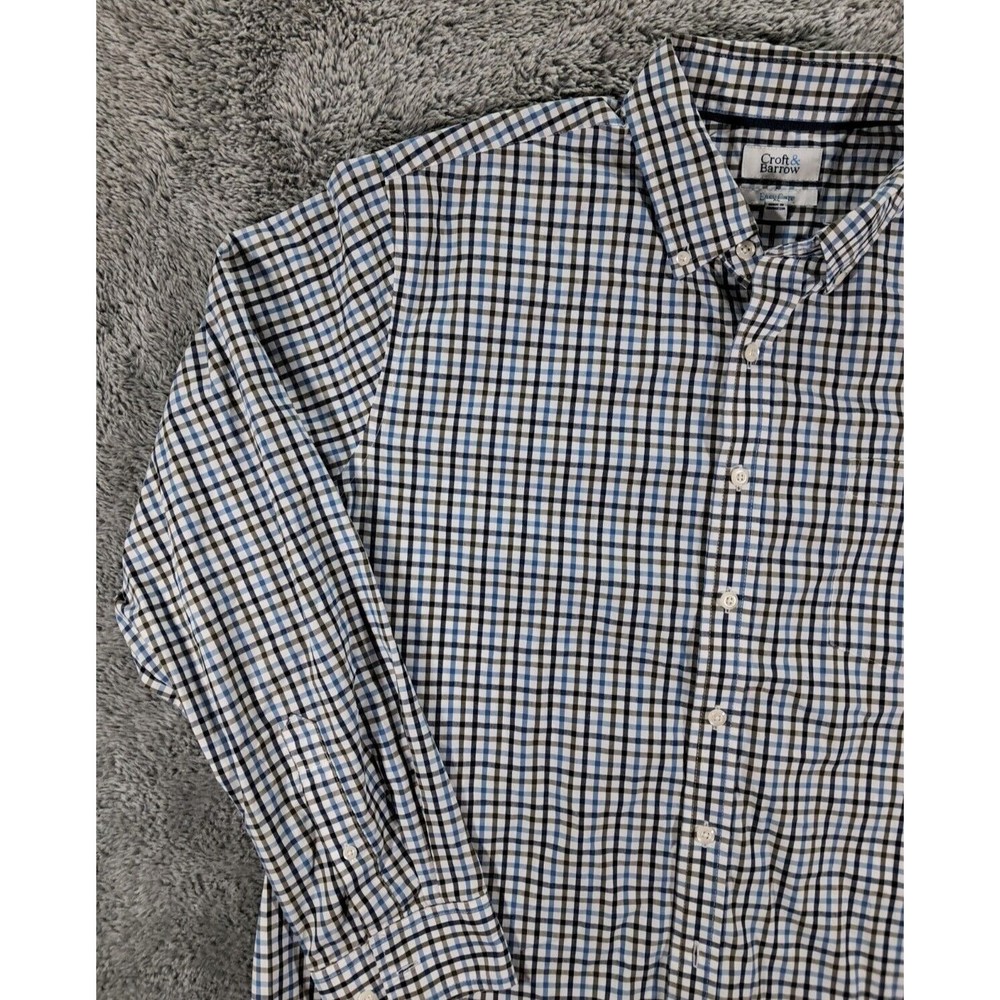 Croft & Barrow Shirt Mens Sz XL Dress Button Up Down Long Sleeve Easy Care - Picture 6 of 10